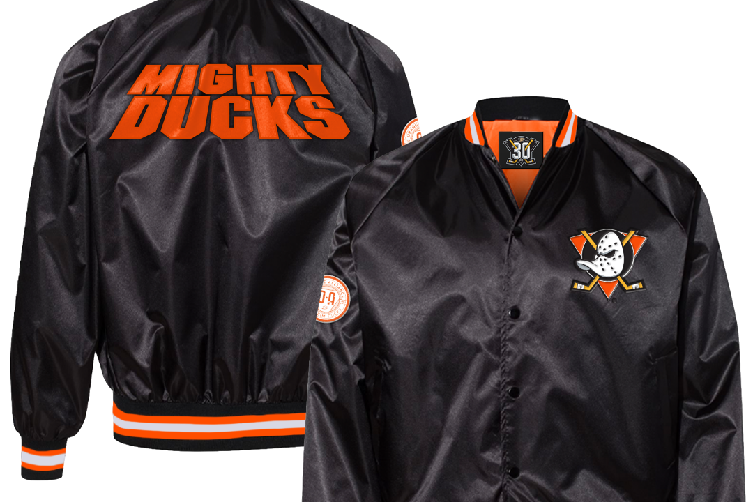 Front and back views of Anaheim Ducks 30th anniversary jacket