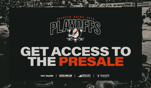 2024-25 Anaheim Ducks Game Schedule presented by UCI Health. Featuring Ducks players Leo Carlsson and Troy Terry