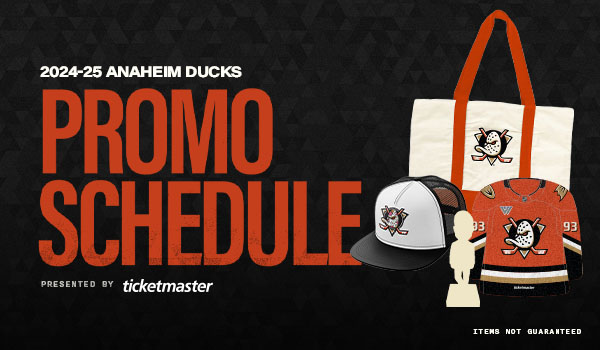 2024-25 Anaheim Ducks Game Schedule presented by UCI Health. Featuring Ducks players Leo Carlsson and Troy Terry