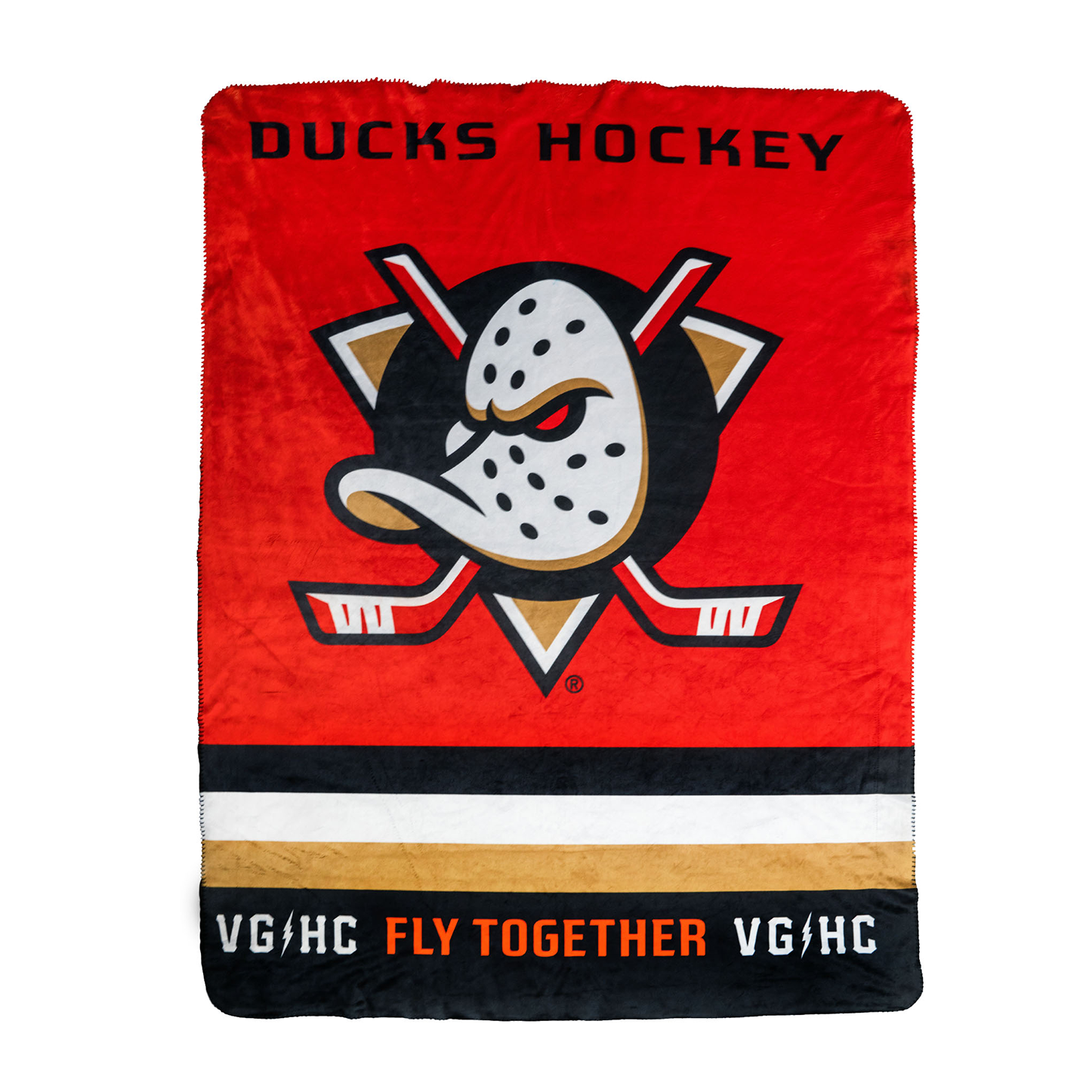 Anaheim Ducks Orange Alliance 2024 Member Gift: a Rink Blanket designed with Violent Gentlemen