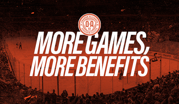 Click for Orange Alliance Member benefits for the 2024–25 Anaheim Ducks season presented by UCI Health