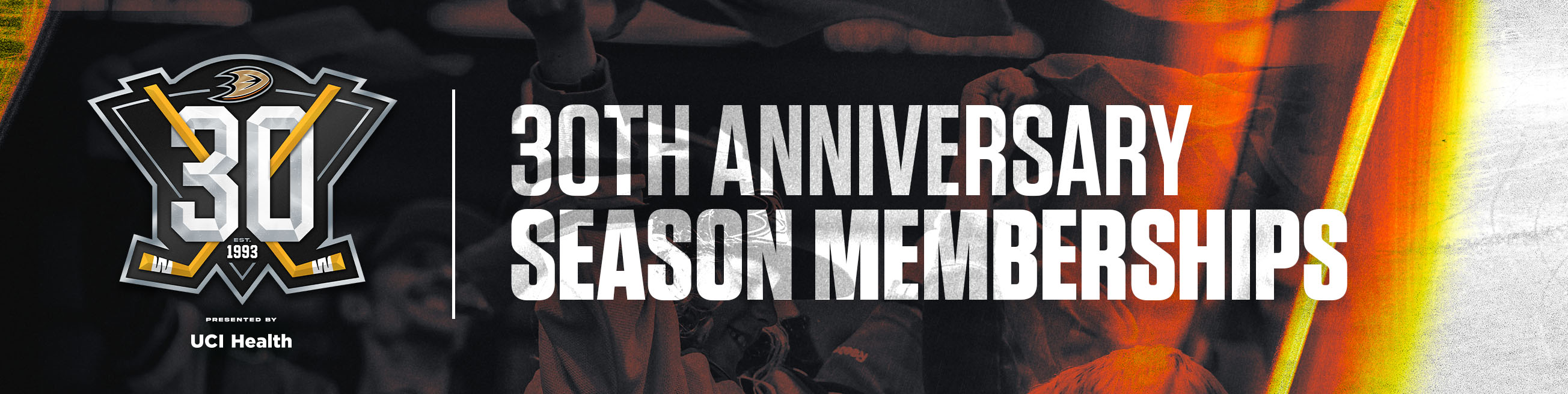 Anaheim Ducks Orange Alliance 30th anniversary season memberships header image