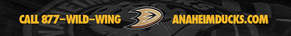 Anaheim Ducks footer with phone number 877-WILD-WING and website AnaheimDucks.com